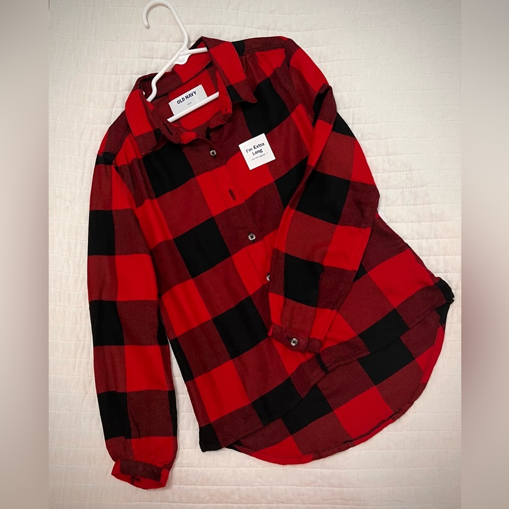 New with Tags - Girls Old Navy Buffalo Plaid Button-up Tunic
